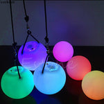 Multi-Coloured Glow LED POI  Balls with cord 2 pcs